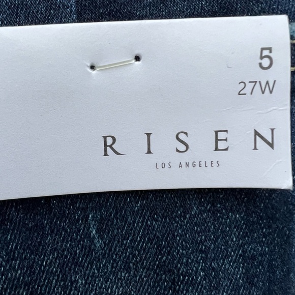 NWT Risen jeans 27 5 ultra high rise flare bell dark denim wide - Picture 10 of 16